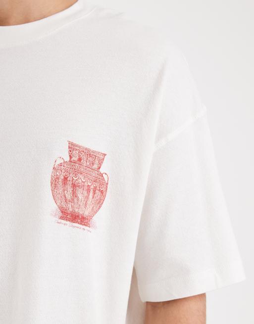 Camiseta blanco hueso con estampado trasero de estilo griego de Jack & Jones, 5 de 5