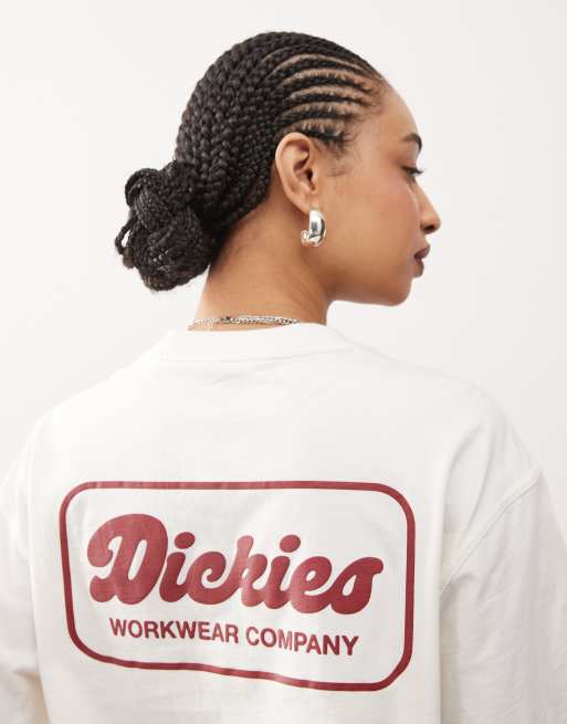 Dickies Lewistown back print logo t-shirt in off white