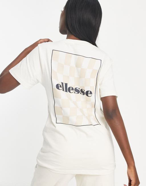 Camiseta blanco hueso con estampado trasero en la espalda Taya de ellesse