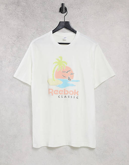 Hombre Tops | Camiseta blanco hueso con estampado veraniego de Reebok Classics - DD44321