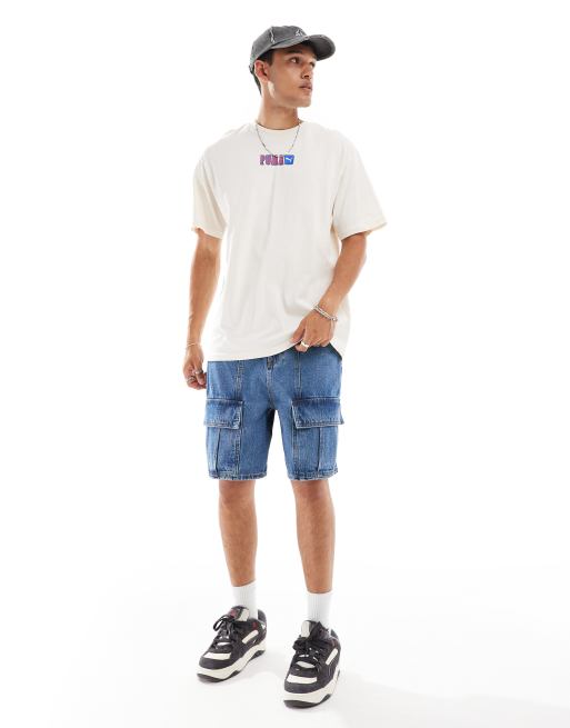 Camiseta blanco hueso con logo en la parte central del pecho de PUMA, 3 de 4