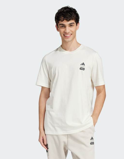 Camiseta blanco hueso de corte estándar con gráfico en la espalda de 