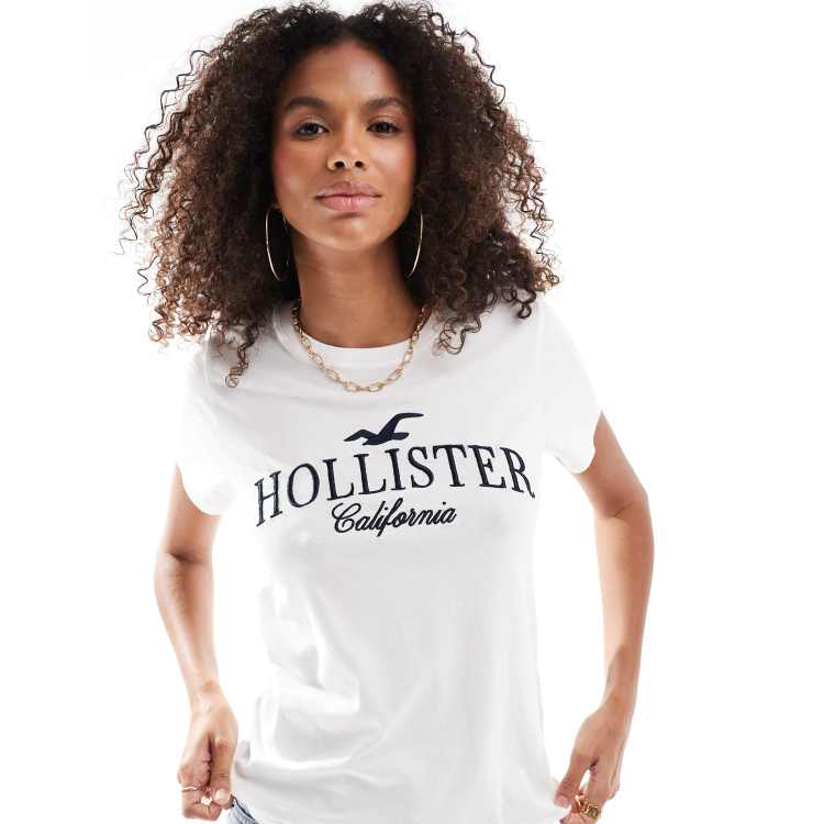 Hollister camiseta blanca deals