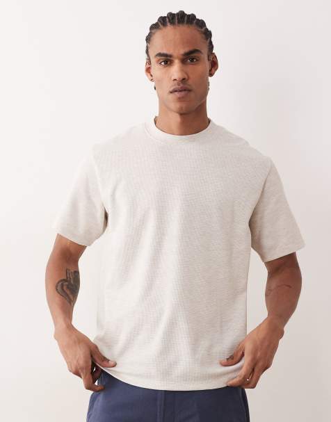 Camiseta blanco hueso de punto gofrado de Jack & Jones - view 1
