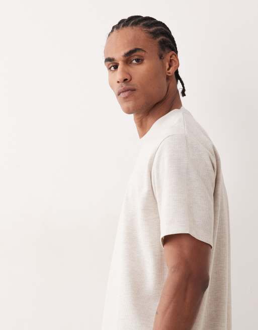Camiseta blanco hueso de punto gofrado de Jack & Jones, 4 de 5
