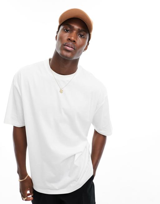 Camiseta blanco hueso extragrande con estampado de manzana en la espalda de ASOS DESIGN, 2 de 4