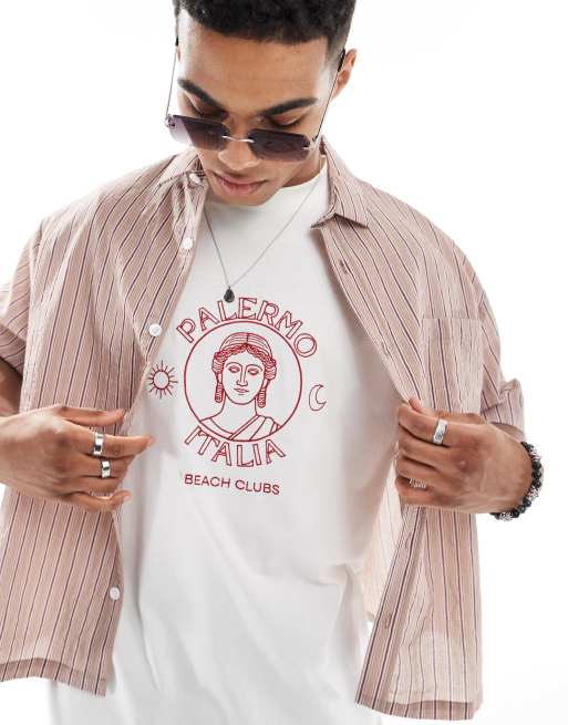 Camiseta blanco hueso extragrande con estampado gráfico superior veraniego de ASOS DESIGN, 4 de 4