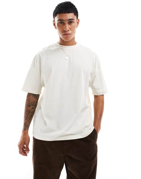 Camiseta blanco hueso extragrande con estampado trasero de "Kyoto" en la espalda de ASOS DESIGN - view 1