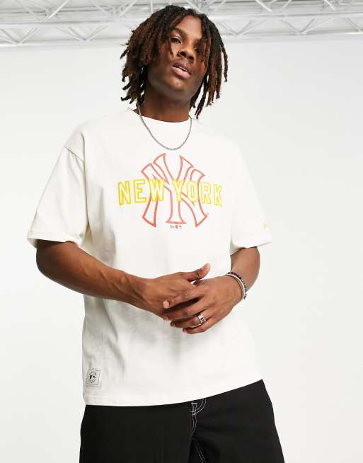 Camiseta blanco hueso extragrande de los New York Yankees Heritage de New Era