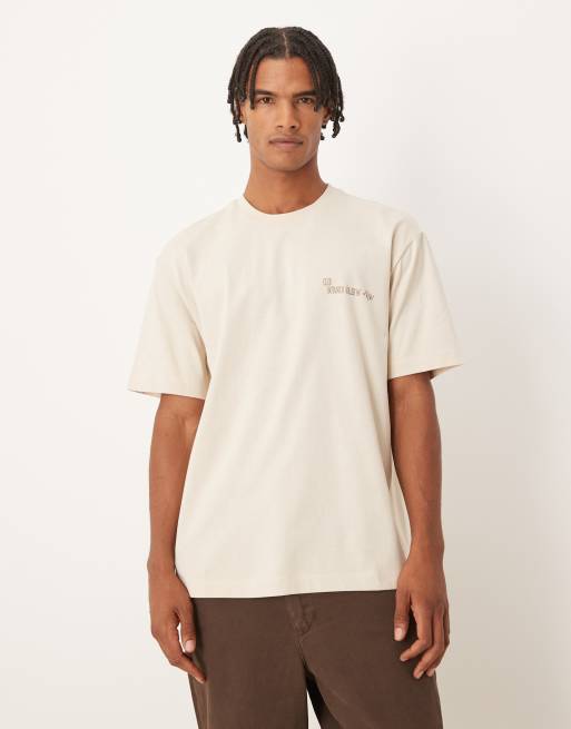 Camiseta blanco hueso holgada con estampado floral en la espalda de ASOS DESIGN , 3 de 5