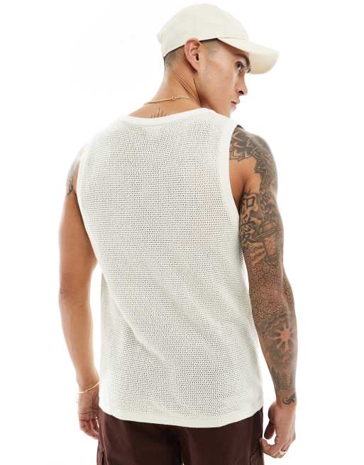 Camiseta blanco hueso sin mangas de punto ancho de Cotton On , 4 de 4