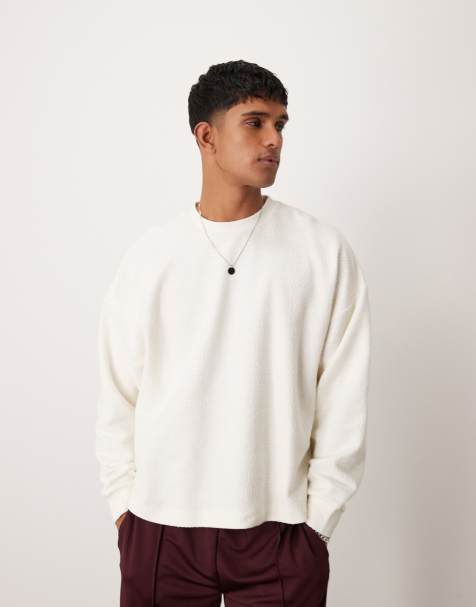 Camiseta blanco hueso ultragrande de manga larga holgada de ASOS DESIGN - view 1