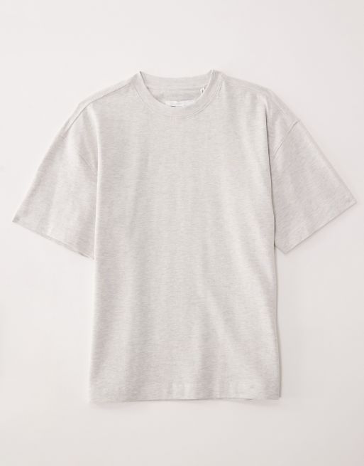 Camiseta blanco jaspeado extragrande de tejido grueso de ASOS COLLECTIVE, 2 de 7