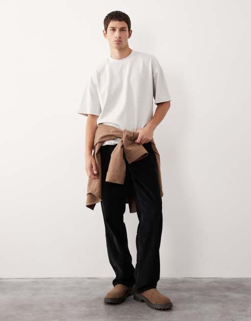 Camiseta blanco jaspeado extragrande de tejido grueso de ASOS COLLECTIVE, 3 de 7