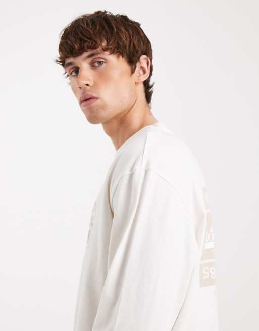 Camiseta blanco lavado de manga larga con logo apilado de Tommy Jeans, 4 de 5