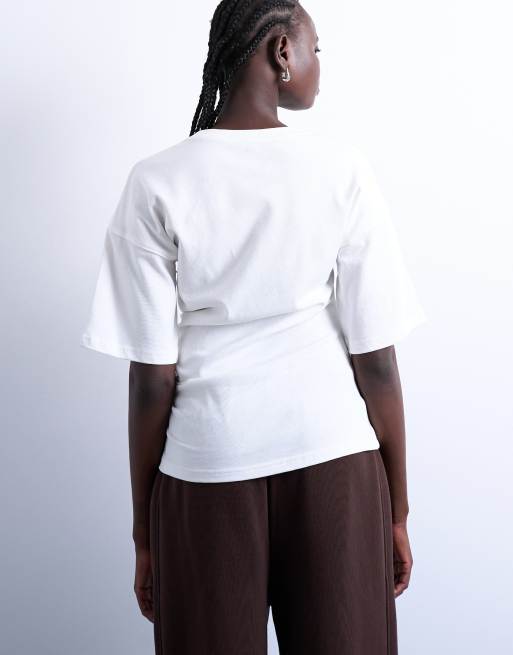 Camiseta blanco marfil con detalle retorcido de Topshop, 4 de 4