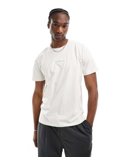 Camiseta blanco marfil con logo de monograma de Calvin Klein Jeans - view 1