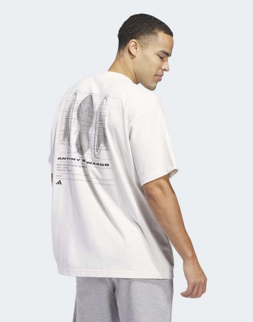 Camiseta blanco nube con estampado gráfico Anthony Edwards Seasonal de adidas Originals