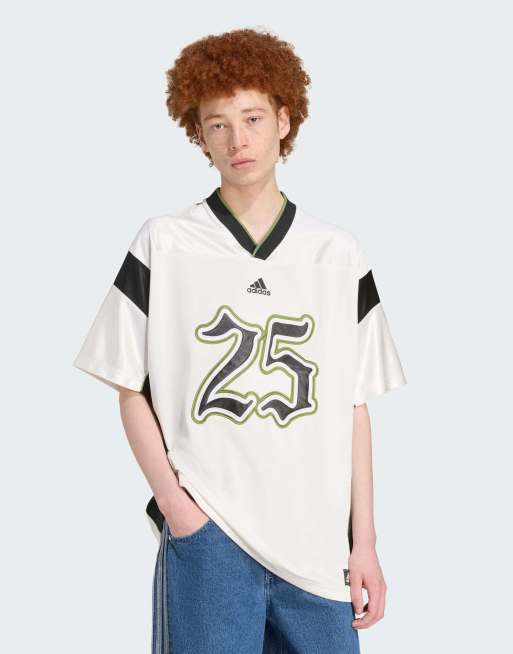 Camiseta blanco nube y negra de fútbol de adidas Originals
