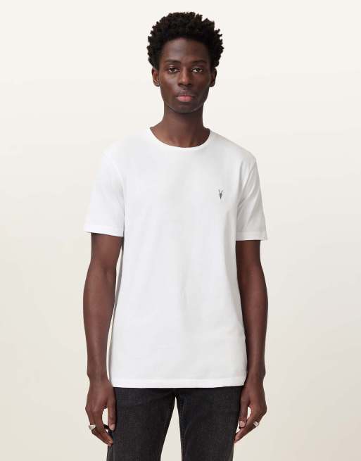 Camiseta blanco óptico de manga corta con cuello redondo Brace de AllSaints, 4 de 6