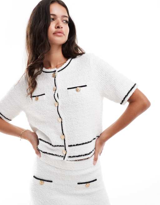 Camiseta blanco porcelana de punto texturizado de Forever New (parte de un conjunto)