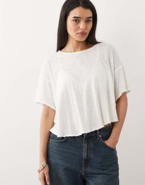 Camiseta blanco susurro con vuelo Elsie de Free People - view 1