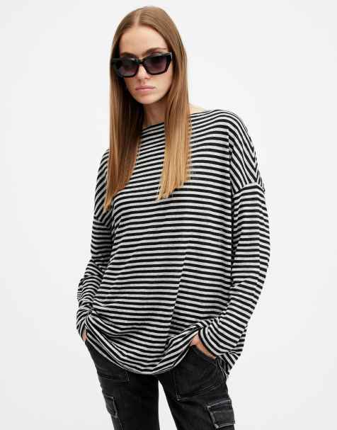 Camiseta blanco taza y tinta a rayas Rita de AllSaints - view 1
