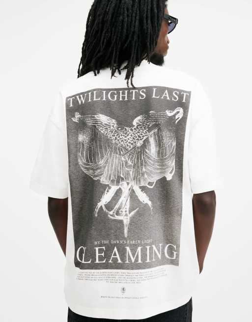Camiseta blanco tiza de manga corta con cuello redondo Twilight de AllSaints