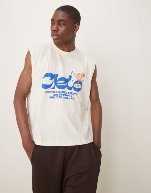 Camiseta blanco tofu de corte cuadrado extragrande con estampado en relieve de ASOS DESIGN