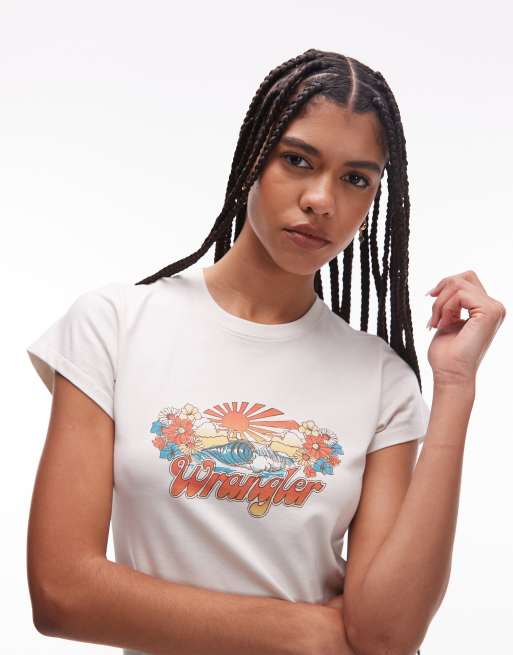 Camiseta blanco vintage Band de Wrangler