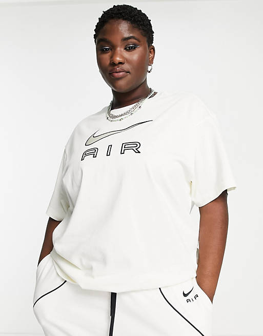 Camiseta boyfriend blanco vela extragrande con logo de Nike Air | ASOS