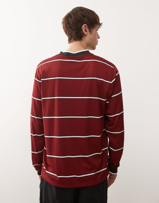 Camiseta burdeos a rayas de manga larga de Nike Football, 3 de 5