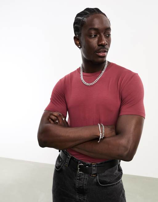 Camiseta burdeos ajustada de ASOS DESIGN