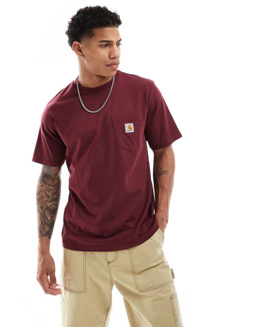 Camiseta burdeos con bolsillo de Carhartt WIP