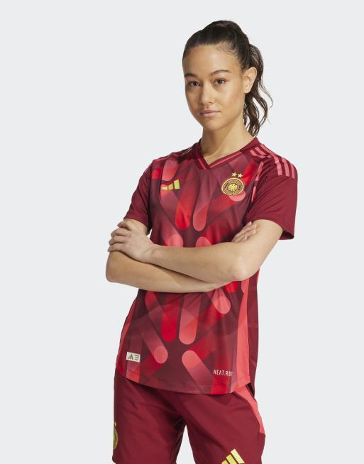 Camiseta burdeos con diseño de la segunda equipación de la selección femenina de Alemania 25 Authentic de adidas Performance