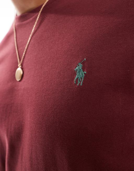 Camiseta burdeos con logo de icono de Polo Ralph Lauren, 4 de 4