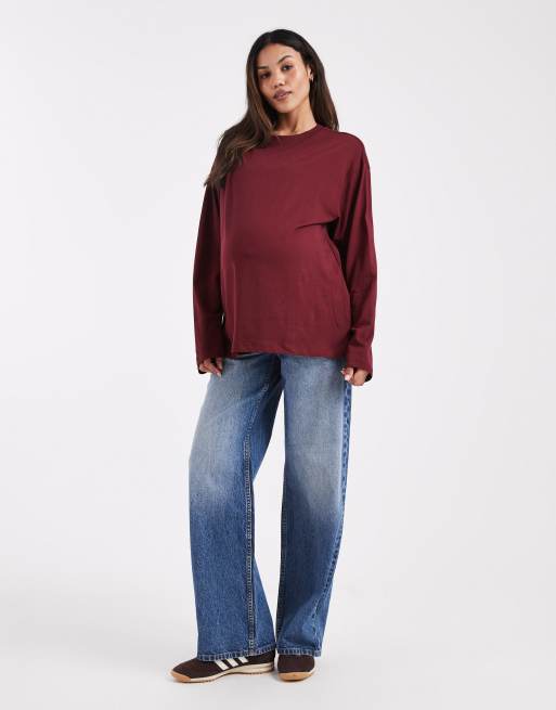 Camiseta burdeos de manga larga de ASOS DESIGN Maternity, 2 de 4