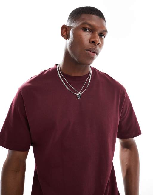 Camiseta burdeos holgada de ONLY & SONS, 4 de 4