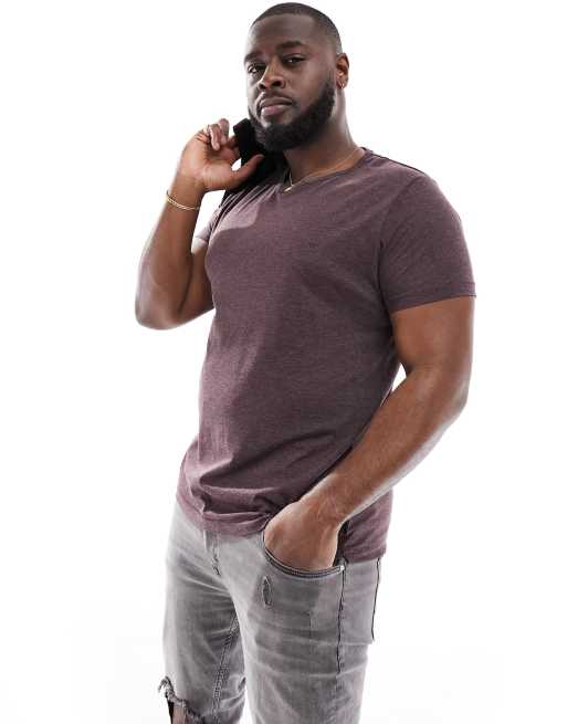 Camiseta burdeos jaspeado con cuello redondo de French Connection Tall