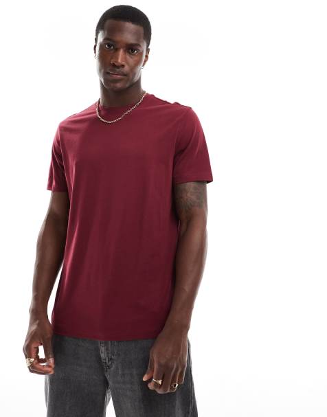 Camiseta burdeos oscuro con cuello redondo de New Look - view 1