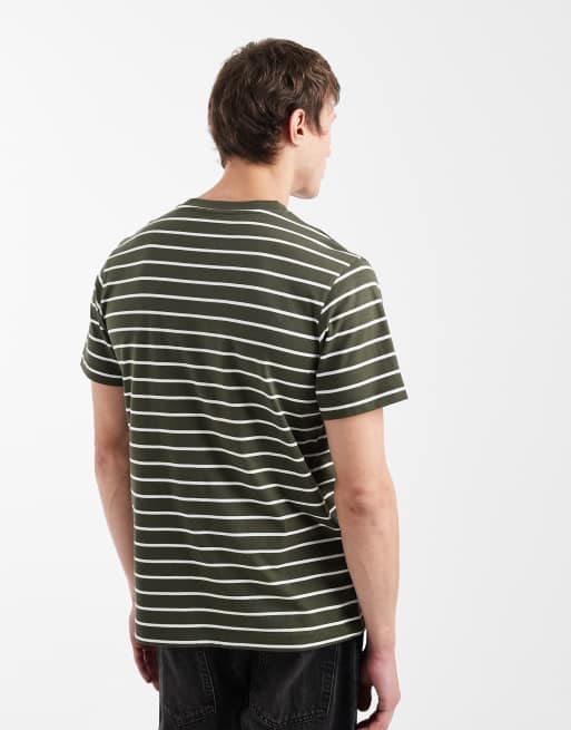 Camiseta caqui a rayas color crudo de corte estándar de ASOS DESIGN, 3 de 5