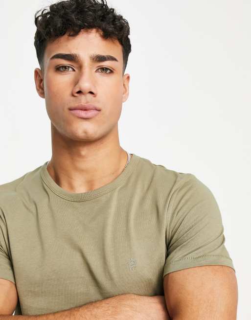 Camiseta caqui claro con cuello redondo de French Connection, 4 de 4