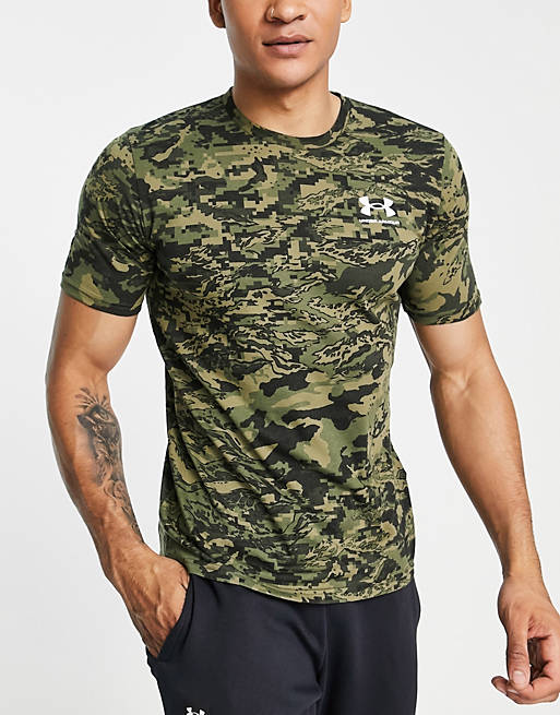 Hombre Tops | Camiseta caqui con estampado de camuflaje de Under Armour Training - OO68087