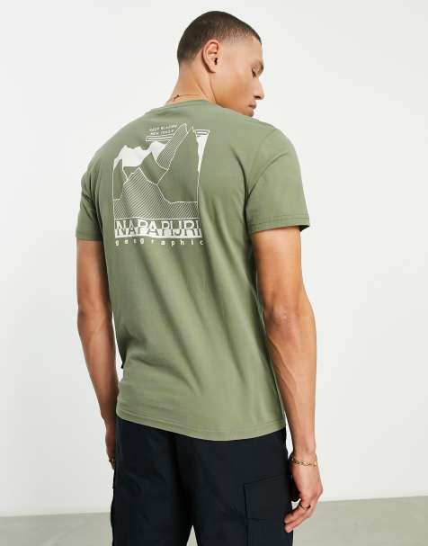 Camiseta caqui con estampado en la espalda Fede de Napapijri - view 1