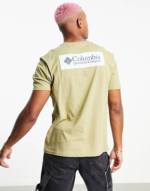 Hombre Tops | Camiseta caqui con estampado en la espalda North Cascades de Columbia - QO59296