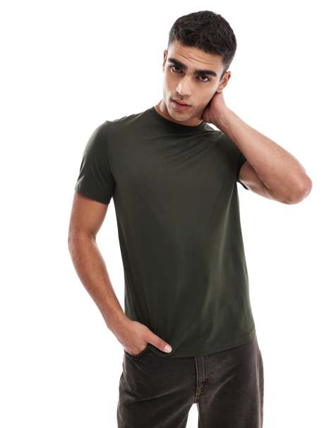 Camiseta caqui con logo doble estampado de Fred Perry - view 1