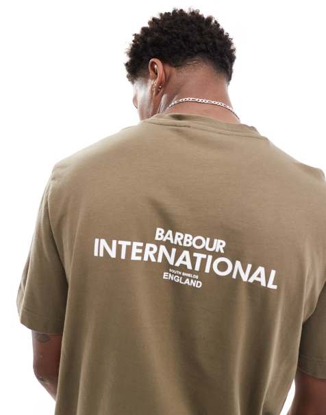 Camiseta caqui con logo Simons exclusiva en ASOS de Barbour International - view 1