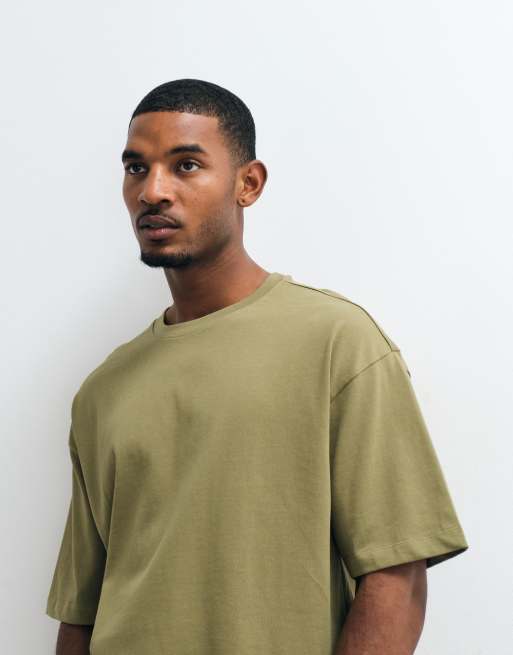 Camiseta caqui de corte cuadrado extragrande de tejido grueso de ASOS DESIGN, 5 de 5