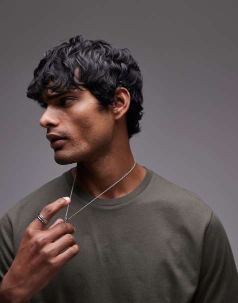 Camiseta caqui de corte estándar de Topman - view 1