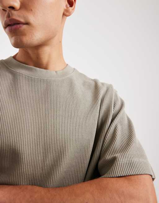 Camiseta caqui extragrande de canalé de Jack & Jones, 5 de 5